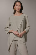 3/4 SLEEVE OVERLAY BLOUSE