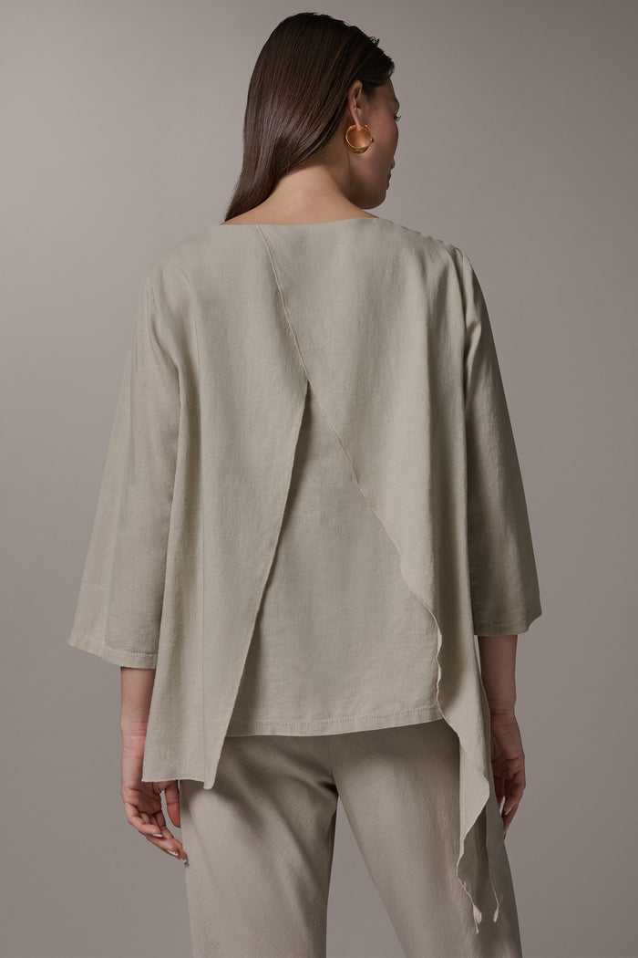 3/4 SLEEVE OVERLAY BLOUSE