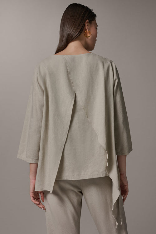 3/4 SLEEVE OVERLAY BLOUSE