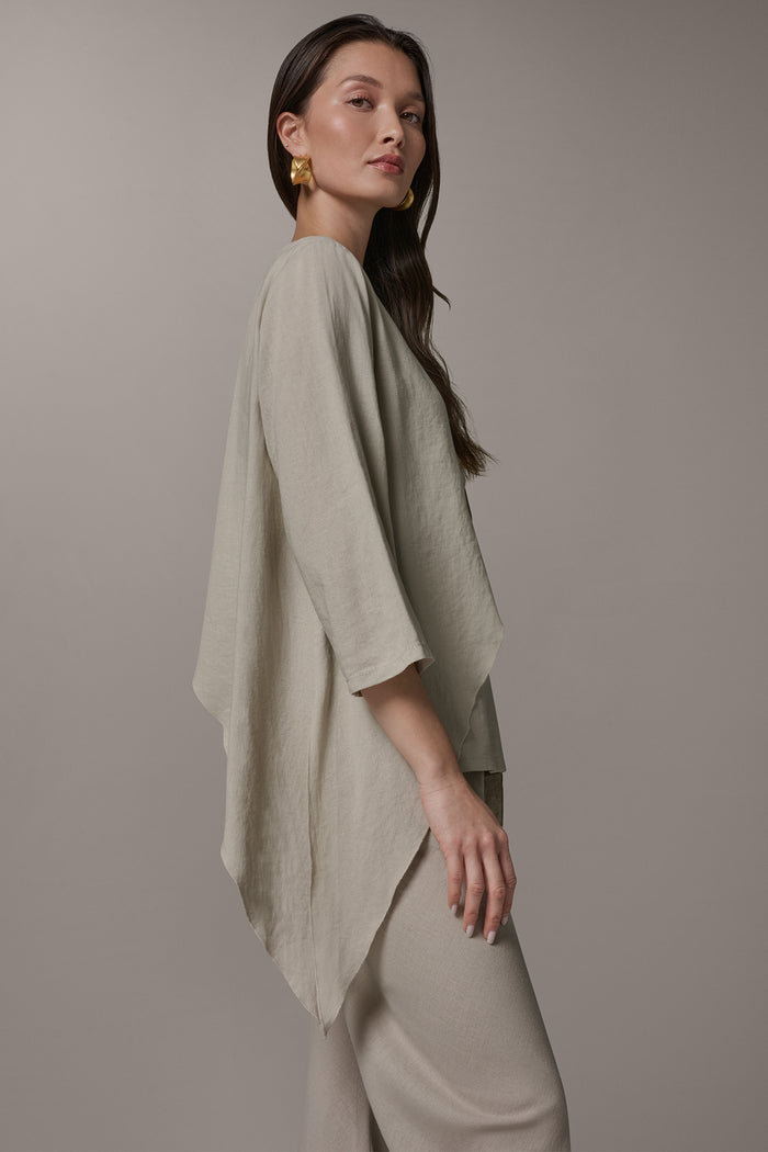 3/4 SLEEVE OVERLAY BLOUSE