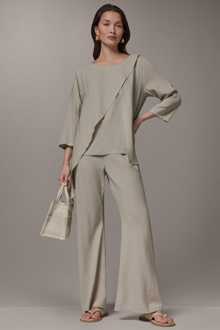 3/4 SLEEVE OVERLAY BLOUSE