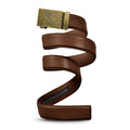 40mm Leather Ratcheting Belt - Mocha Brown with Bronze Buckle