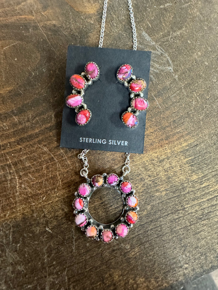 Pink Dahlia Necklace