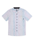 7-Seas Short Sleeve Button-Down Shirt - Llama Stripes