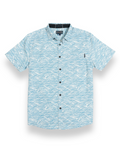 7-Seas Short Sleeve Button-Down Shirt - Roll Tides (Light Blue)