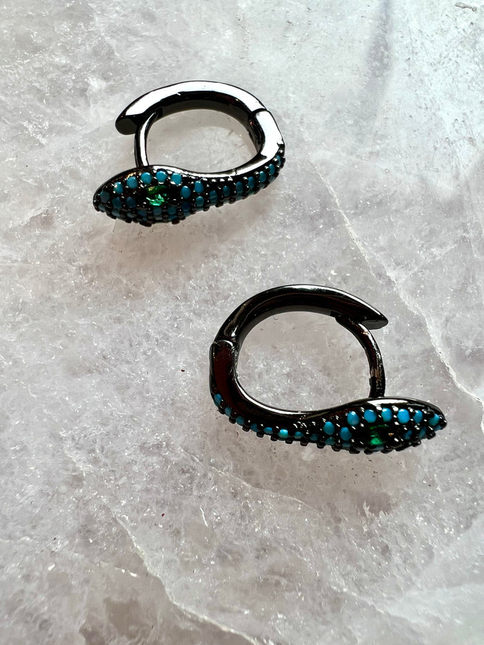 Ruby & Violet Turquoise Snakey Earrings