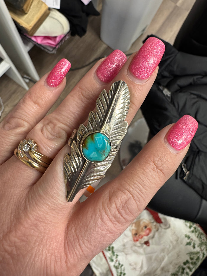 Feather turq. Ring