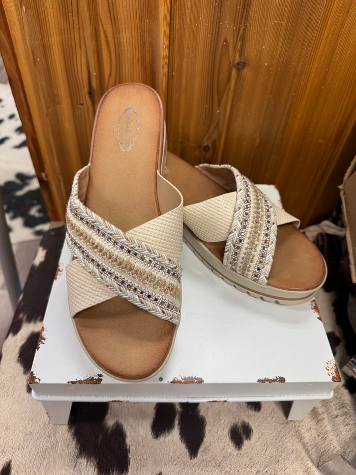 Boho braided slide