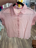 Soft pink eyelet top