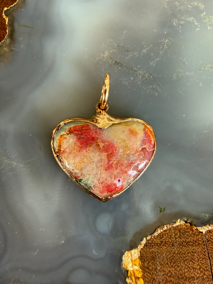 Cristina V Pink Jasper Heart Charm