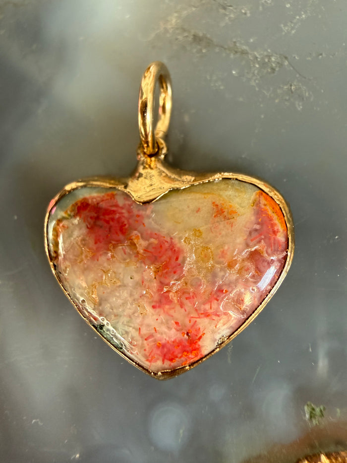 Cristina V Pink Jasper Heart Charm