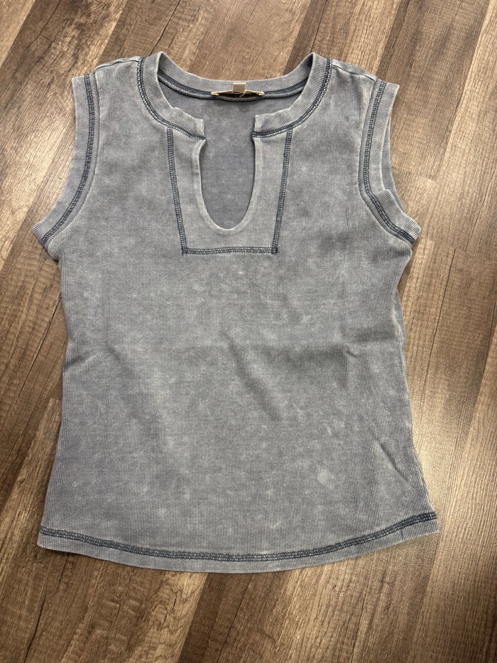Blue sky knit top