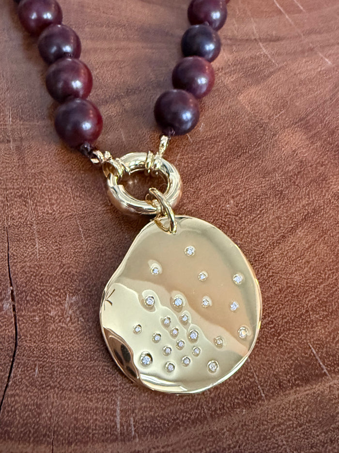 Lauren Amble Wood Pendant Necklace 32"