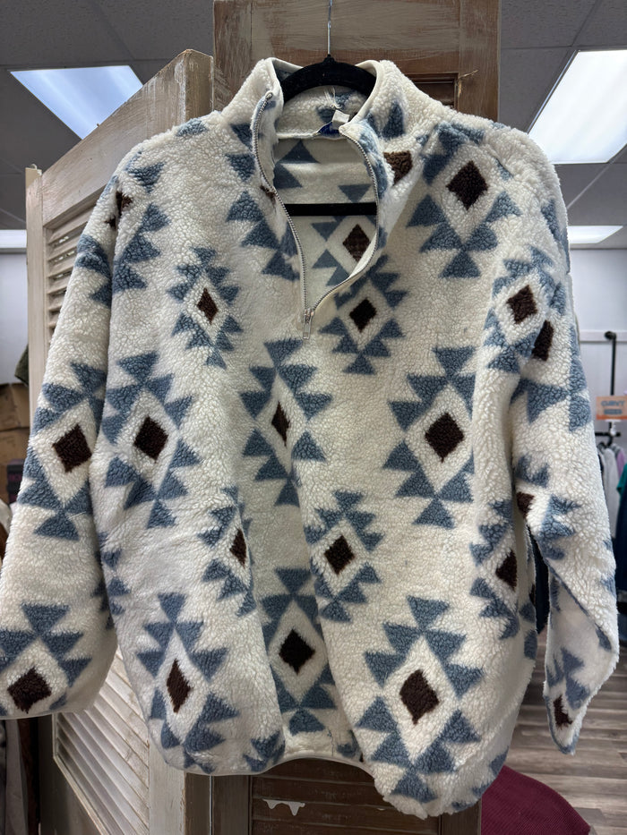 Aztec teddy pullover