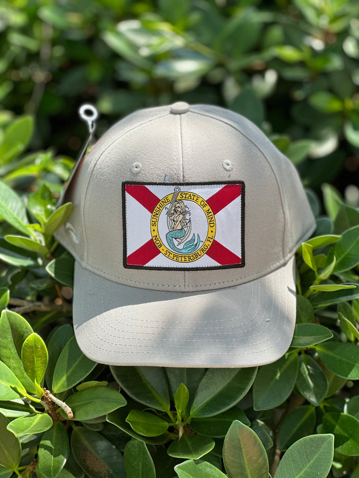 Snap-Back Cotton Twill Hat - Steel Grey - Kaia on FL Flag Patch