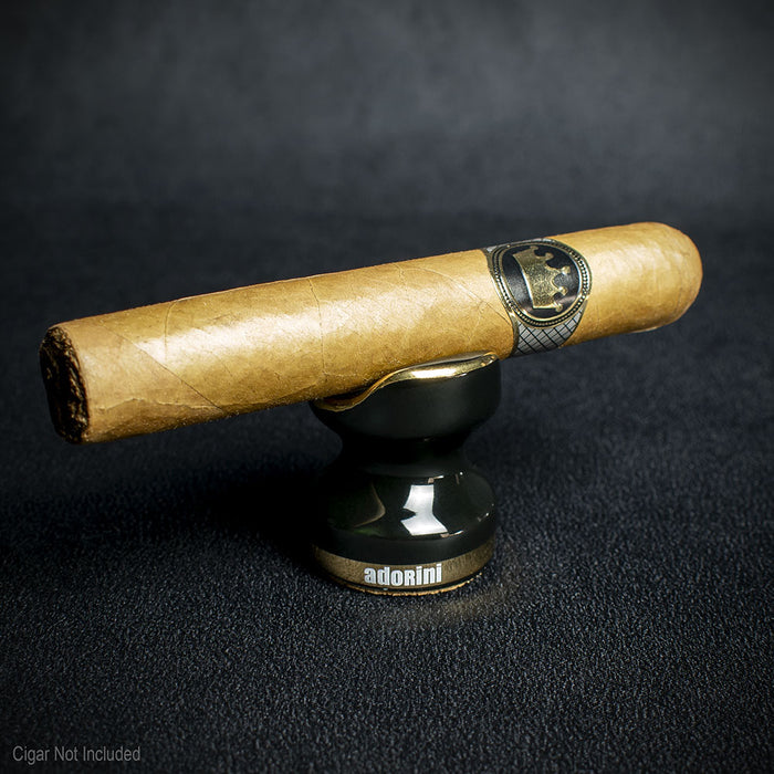 Adorini Ceramic Single Cigar Stand  - Black/Gold