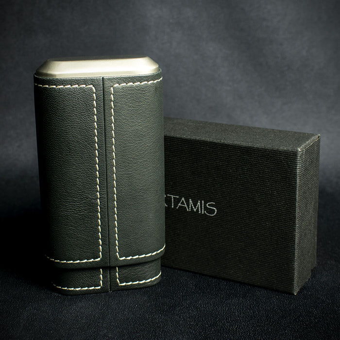 Artamis Black Leather Cigar Case -  3 Robusto Cigars