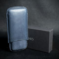 Artamis Navy Leather Cigar Case -  2 Robusto Cigars
