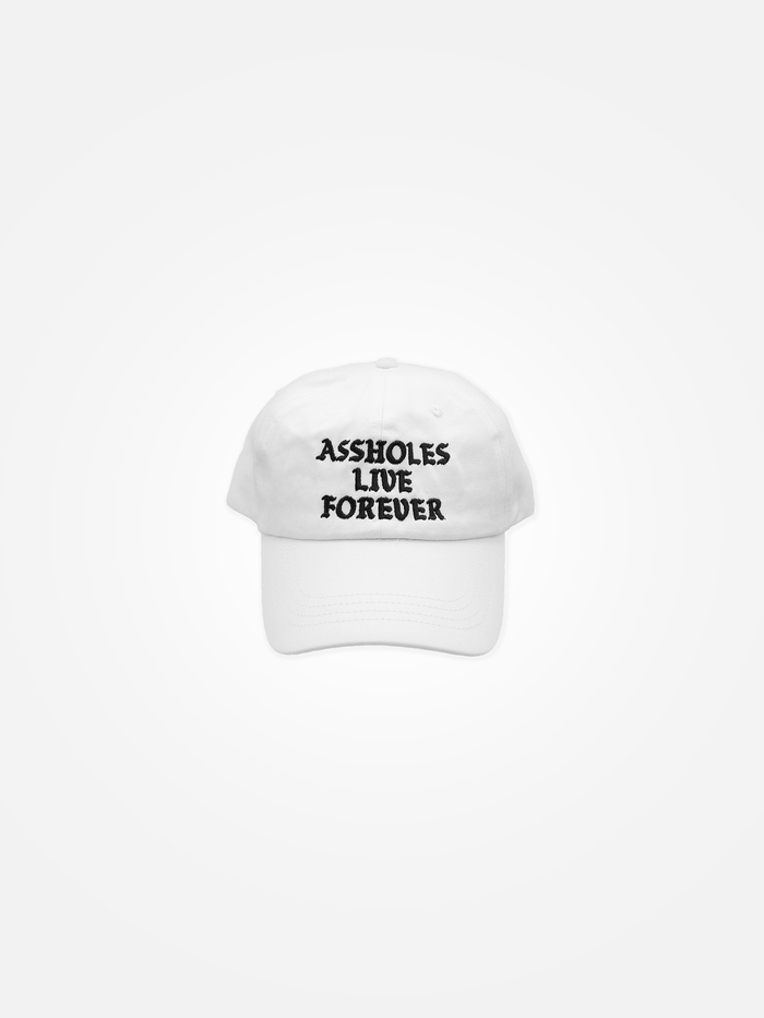 ASSHOLES LIVE FOREVER Dad Hat White/Black