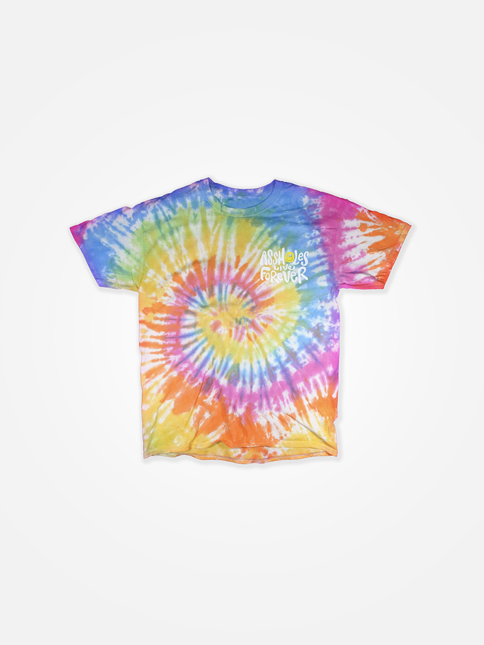 ASSHOLES LIVE FOREVER Happy Tee Tie Dye