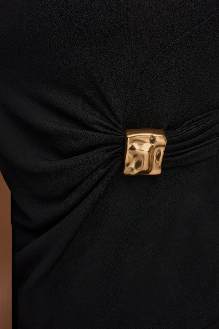 ASYMMETRIC RUCHED TOP