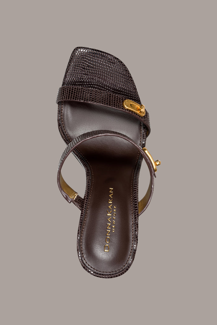 BAILEY SNAKE EFFECT LEATHER MULE