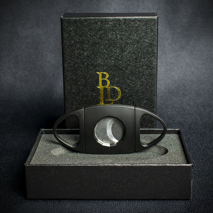 BLD Twin Blade Oval Cigar Cutter - Black