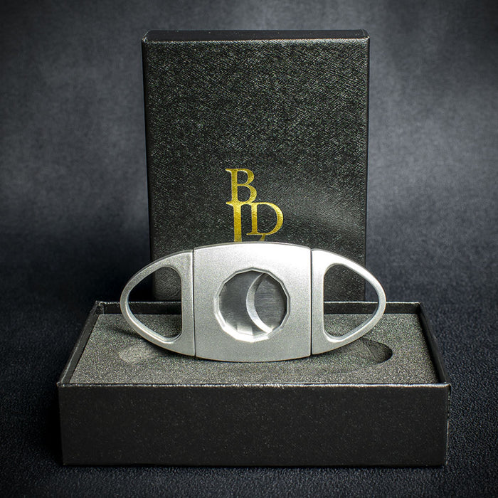 BLD Twin Blade Oval Cigar Cutter - Satin Chrome