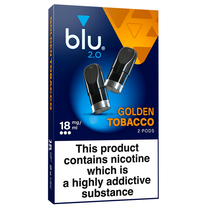 Blu 2.0 Golden Tobacco Vape Pods 18mg/ml  2 Pack