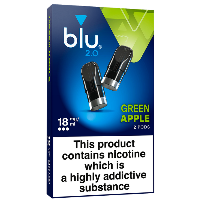 Blu 2.0 Green Apple Vape Pods 18mg/ml  2 Pack
