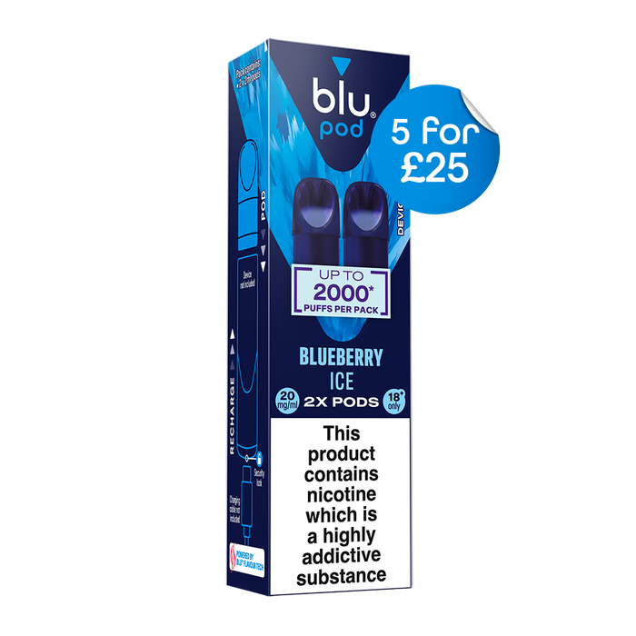 Blu Kit Vape Pods 20mg 2 Pack - Blueberry Ice
