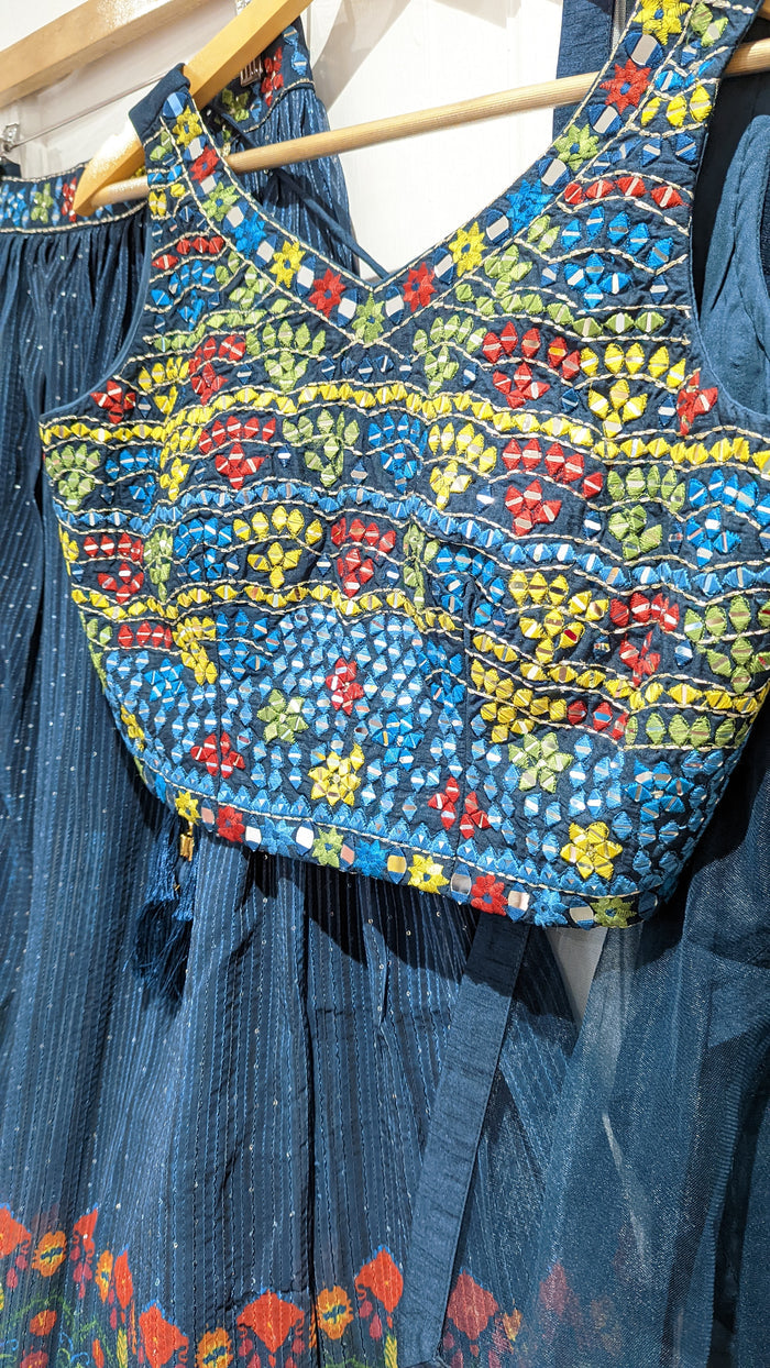 Blue Floral Lehenga (8-10)