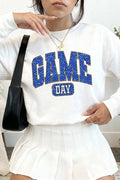 Blue Polka Dot Game Day Graphic Sweatshirt