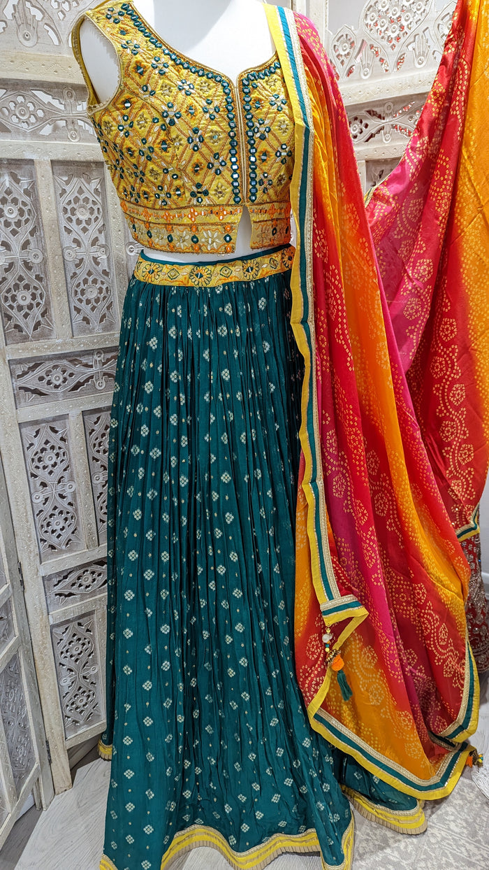 Bright Bandhani Lehenga (10-12)