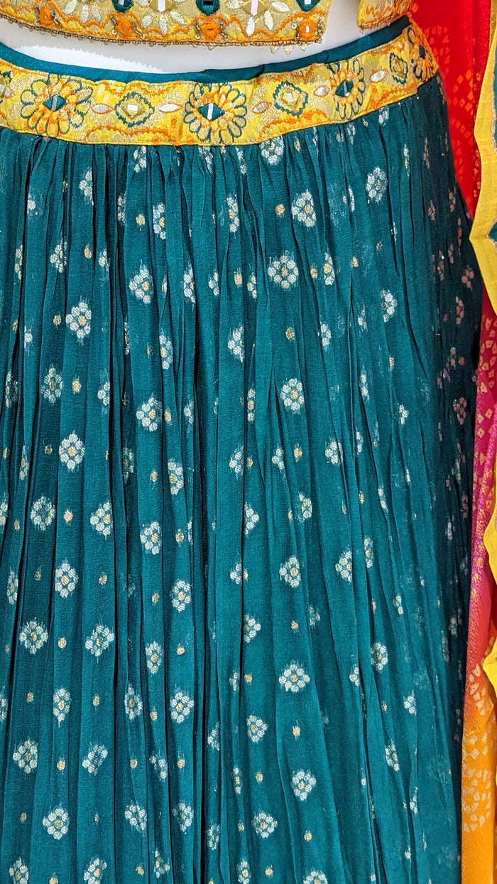 Bright Bandhani Lehenga (10-12)