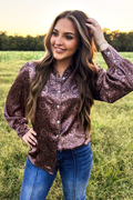 Bronzed Bloom Button Up