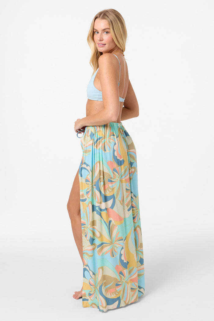 Brooke Printed Maxi Skirt - Blue Floral