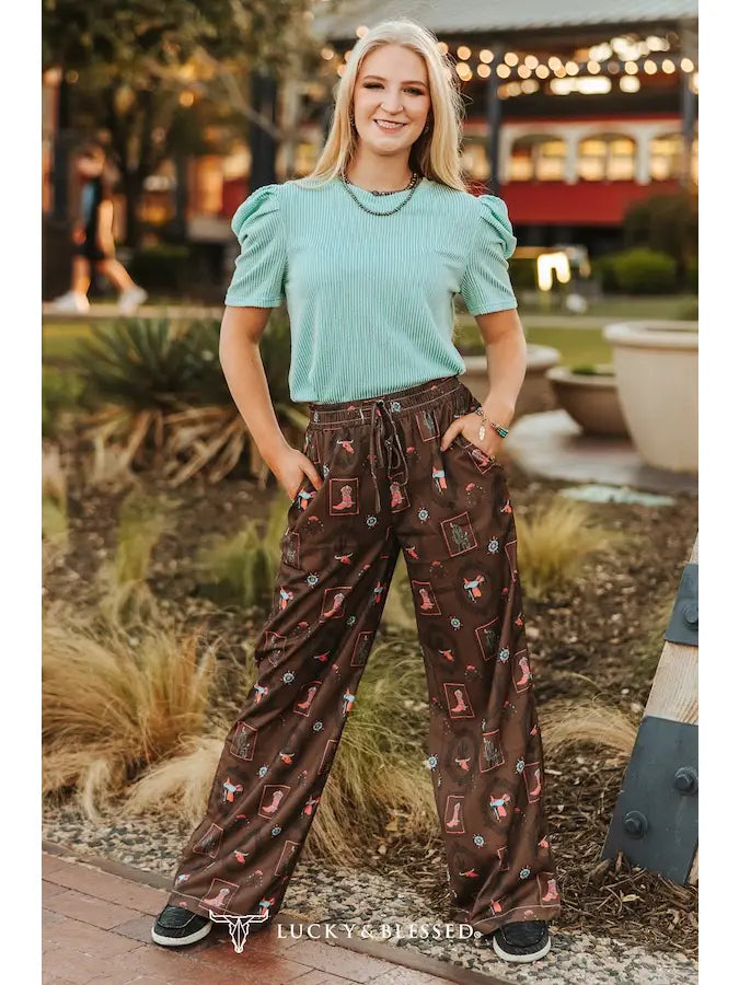 Brown and pink Saddle pant