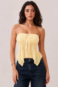 Butter cream  STRAPLESS LACE TOP