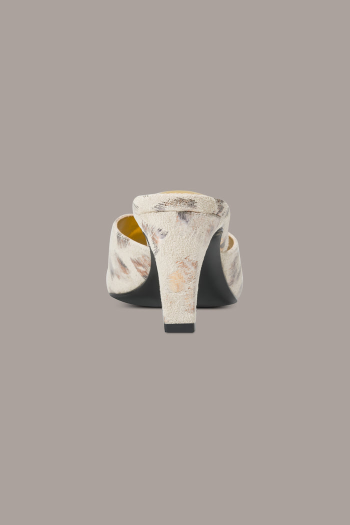 BYRONY METALLIC LEOPARD MULE SANDAL