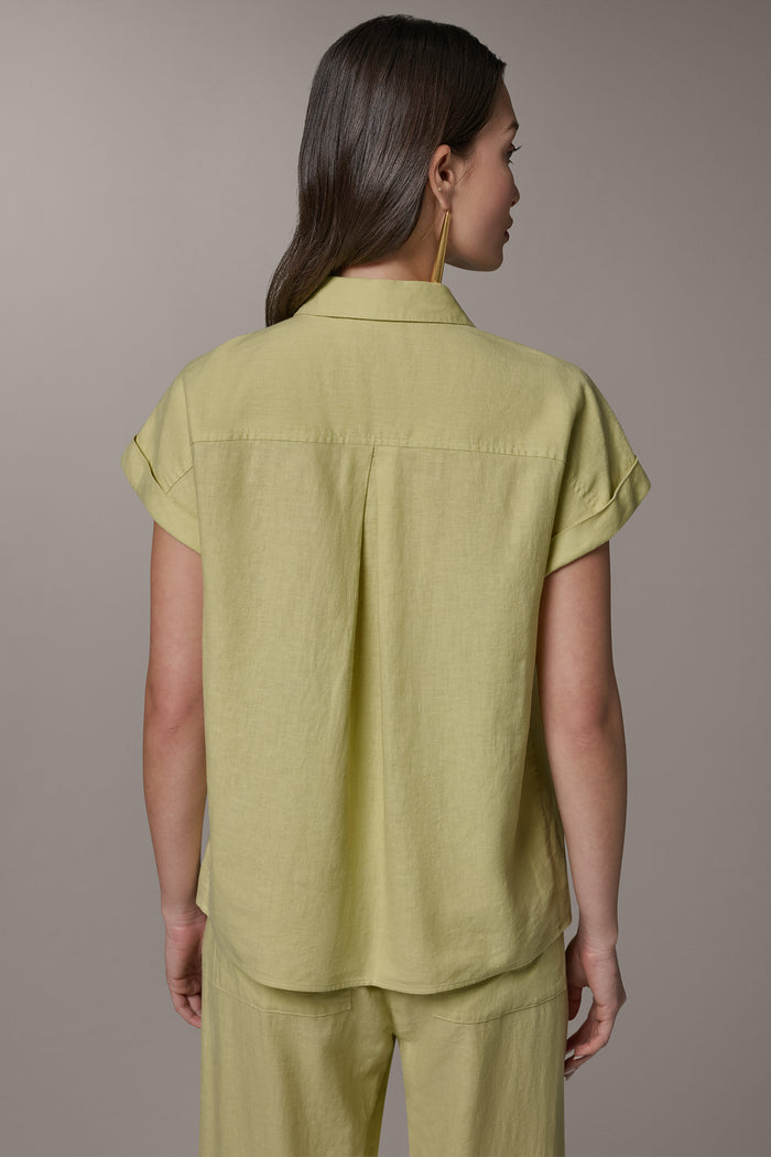 CAP SLEEVE CAMP SHIRT