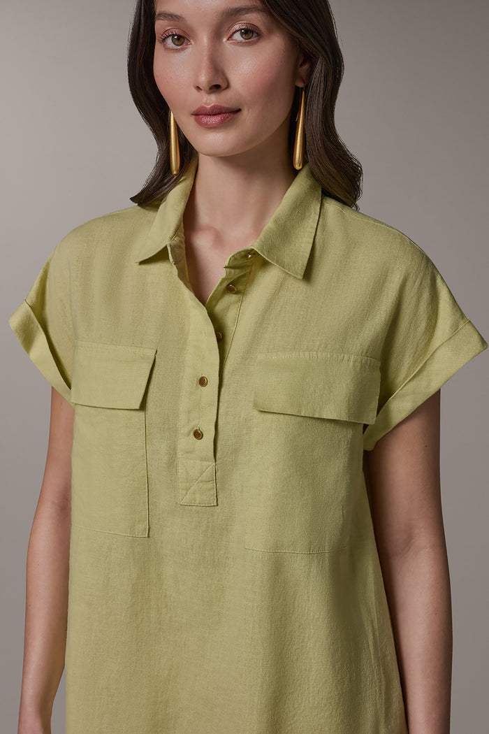 CAP SLEEVE CAMP SHIRT