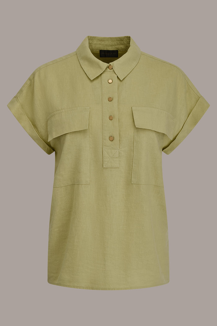 CAP SLEEVE CAMP SHIRT