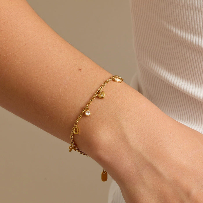 Chain Bracelet - Love Charms (Gold)