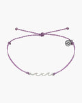 Charm Bracelet - Delicate Wave - Silver - Light Purple