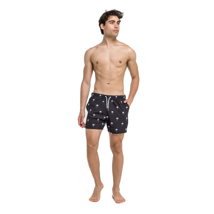 Classic Swim Shorts - Black Palm