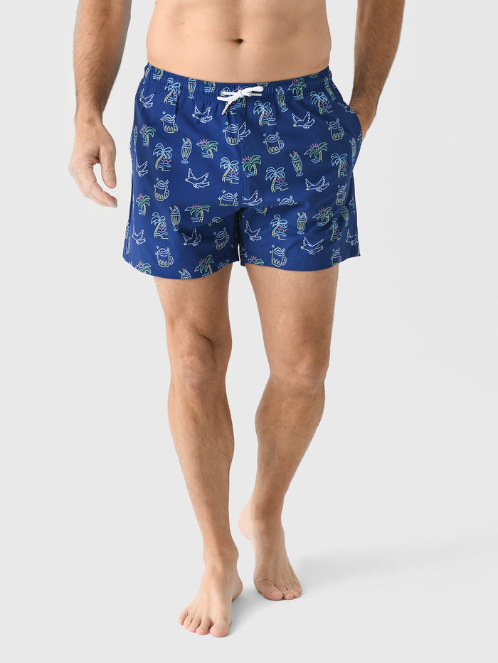 Classic Swim Shorts with Compression Liner - Copacabana