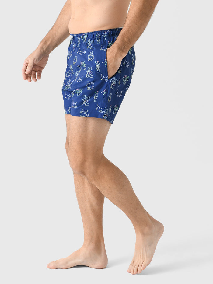 Classic Swim Shorts with Compression Liner - Copacabana