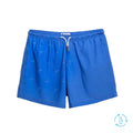 Classic Switch Swim Shorts - Water-Activated Pattern - Blue to Flamingos