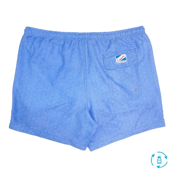 Classic Switch Swim Shorts - Water-Activated Pattern - Blue to Waves